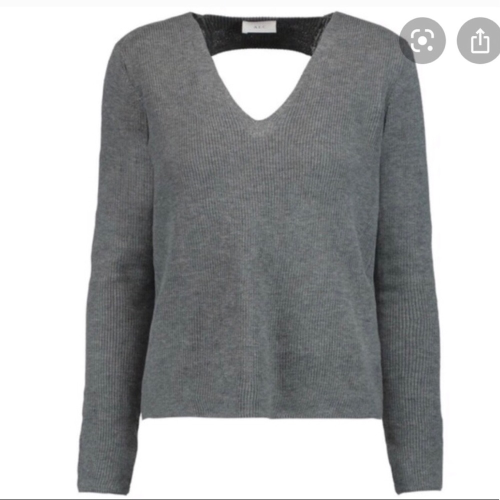 A.L.C. Grey Ribbed Open Back Sweater - Picture 3 of 9